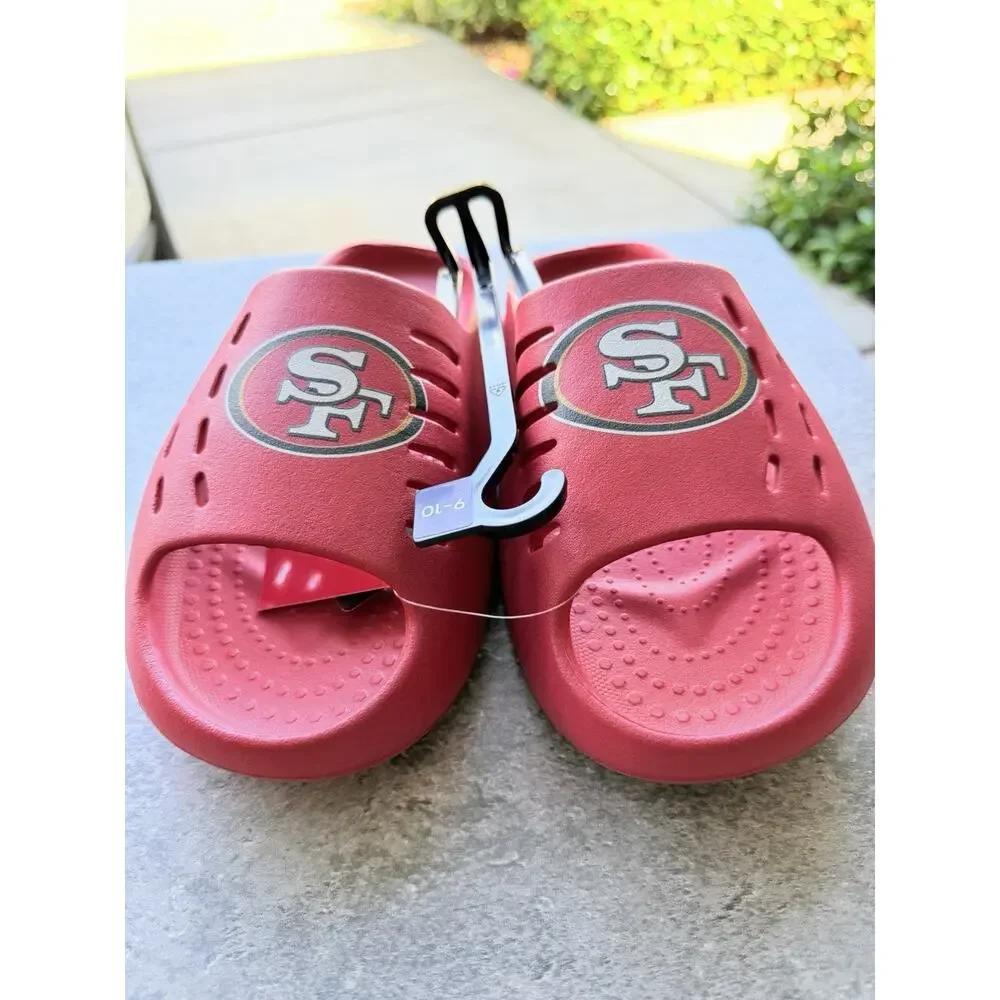 FOCO San Francisco 49ers Cheeky Slides M 9-10 NWT